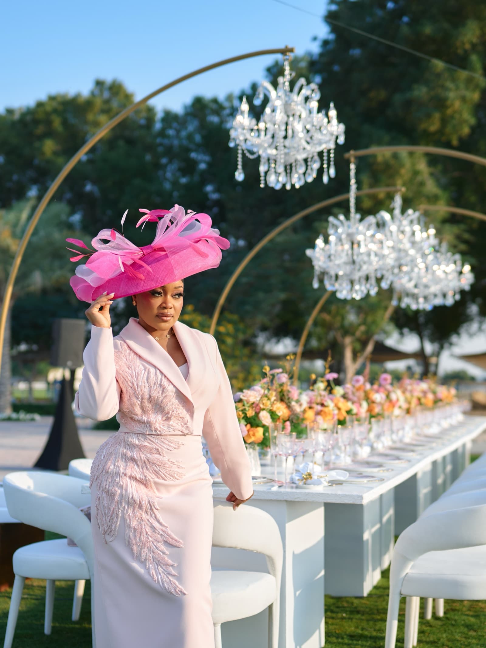 Events photography by Deine, chandeliers and floral arches